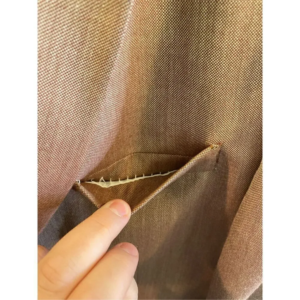 BILL BLASS Essentials Poly/Rayon Sports Coat Suit Jacket Blazer Metallic Brown/B